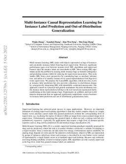 Multi-Instance Causal Representation Learning for Instance Label
  Prediction and Out-of-Distribution Generalization