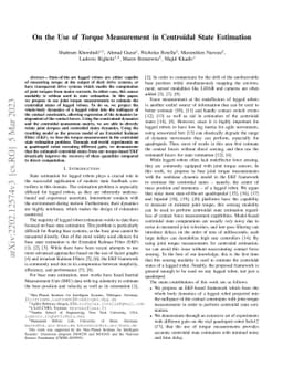 On the Use of Torque Measurement in Centroidal State Estimation
