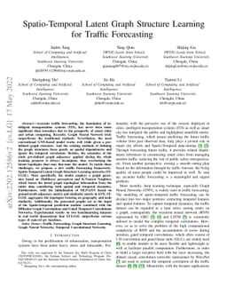 Spatio-Temporal Latent Graph Structure Learning for Traffic Forecasting