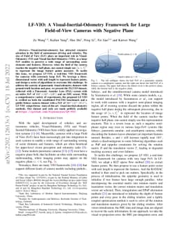 LF-VIO: A Visual-Inertial-Odometry Framework for Large Field-of-View
  Cameras with Negative Plane