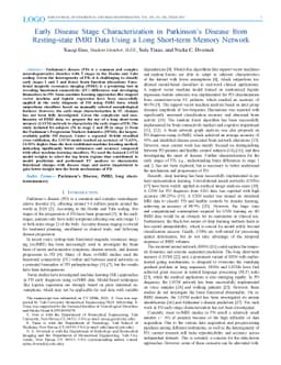 Early Disease Stage Characterization in Parkinson's Disease from
  Resting-state fMRI Data Using a Long Short-term Memory Network