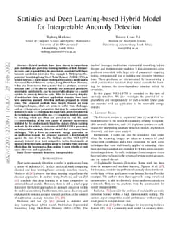 Statistics and Deep Learning-based Hybrid Model for Interpretable
  Anomaly Detection