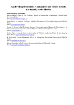Handwriting Biometrics: Applications and Future Trends in e-Security and
  e-Health