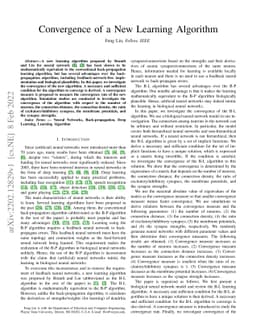 Convergence of a New Learning Algorithm