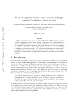 An initial alignment between neural network and target is needed for
  gradient descent to learn