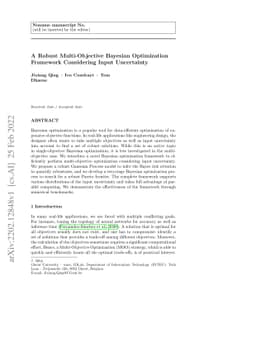 A Robust Multi-Objective Bayesian Optimization Framework Considering
  Input Uncertainty