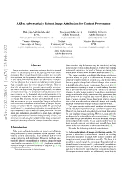 ARIA: Adversarially Robust Image Attribution for Content Provenance
