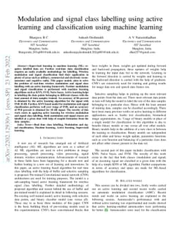Modulation and signal class labelling using active learning and
  classification using machine learning