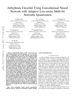 Arrhythmia Classifier Using Convolutional Neural Network with Adaptive
  Loss-aware Multi-bit Networks Quantization