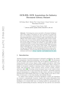 OCR-IDL: OCR Annotations for Industry Document Library Dataset