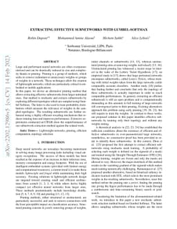 Extracting Effective Subnetworks with Gumbel-Softmax