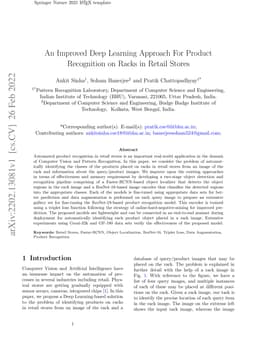An Improved Deep Learning Approach For Product Recognition on Racks in
  Retail Stores