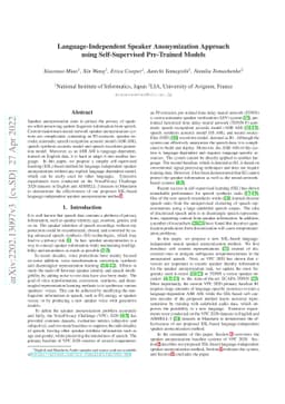 Language-Independent Speaker Anonymization Approach using
  Self-Supervised Pre-Trained Models