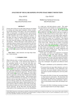 Analysis of Visual Reasoning on One-Stage Object Detection