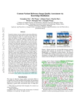 Content-Variant Reference Image Quality Assessment via Knowledge
  Distillation