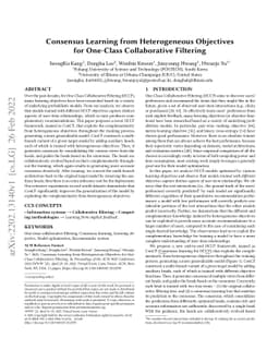 Consensus Learning from Heterogeneous Objectives for One-Class
  Collaborative Filtering