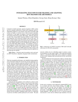 Integrating Text Inputs For Training and Adapting RNN Transducer ASR
  Models