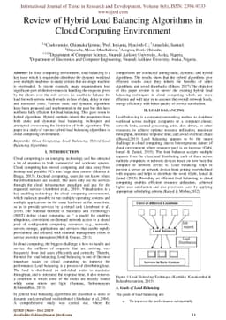 Review of Hybrid Load Balancing Algorithms in Cloud Computing
  Environment