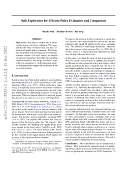 Safe Exploration for Efficient Policy Evaluation and Comparison