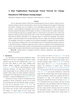 A Dual Neighborhood Hypergraph Neural Network for Change Detection in
  VHR Remote Sensing Images