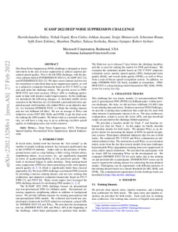ICASSP 2022 Deep Noise Suppression Challenge
