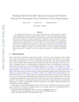 Thinking Outside the Ball: Optimal Learning with Gradient Descent for
  Generalized Linear Stochastic Convex Optimization