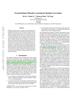 Towards Robust Off-policy Learning for Runtime Uncertainty