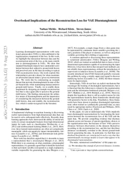 Overlooked Implications of the Reconstruction Loss for VAE
  Disentanglement