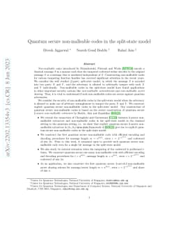 Quantum secure non-malleable codes in the split-state model