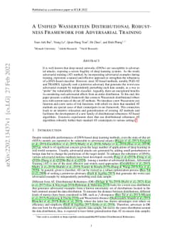 A Unified Wasserstein Distributional Robustness Framework for
  Adversarial Training