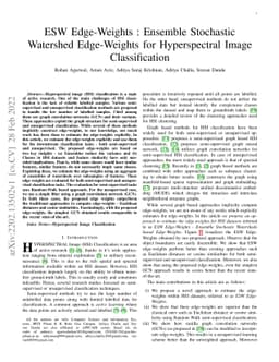 ESW Edge-Weights : Ensemble Stochastic Watershed Edge-Weights for
  Hyperspectral Image Classification