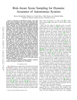 Risk-Aware Scene Sampling for Dynamic Assurance of Autonomous Systems