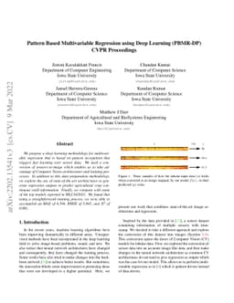 Pattern Based Multivariable Regression using Deep Learning (PBMR-DP)