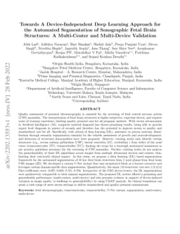 Towards A Device-Independent Deep Learning Approach for the Automated
  Segmentation of Sonographic Fetal Brain Structures: A Multi-Center and
  Multi-Device Validation