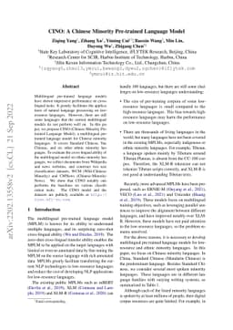 CINO: A Chinese Minority Pre-trained Language Model