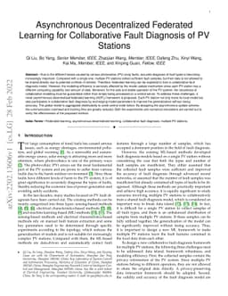 Asynchronous Decentralized Federated Learning for Collaborative Fault
  Diagnosis of PV Stations