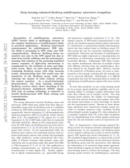Deep learning enhanced Rydberg multifrequency microwave recognition