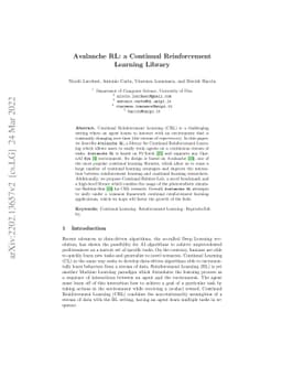 Avalanche RL: a Continual Reinforcement Learning Library