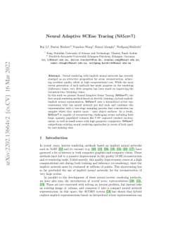 Neural Adaptive SCEne Tracing