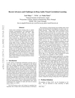Recent Advances and Challenges in Deep Audio-Visual Correlation Learning
