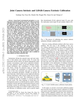 Joint Camera Intrinsic and LiDAR-Camera Extrinsic Calibration