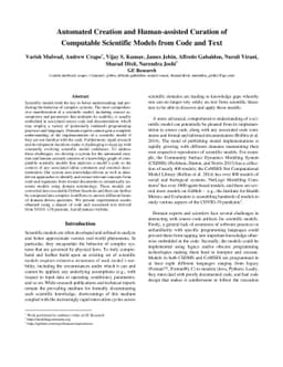 Automated Creation and Human-assisted Curation of Computable Scientific
  Models from Code and Text