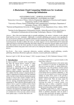 A Blockchain Cloud Computing Middleware for Academic Manuscript
  Submission