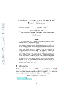 A Minimal Deductive System for RDFS with Negative Statements