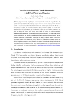 Towards Robust Stacked Capsule Autoencoder with Hybrid Adversarial
  Training