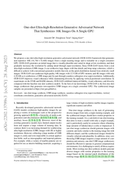 One-shot Ultra-high-Resolution Generative Adversarial Network That
  Synthesizes 16K Images On A Single GPU