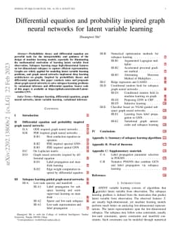 Differential equation and probability inspired graph neural networks for latent variable learning