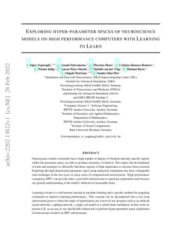 Exploring hyper-parameter spaces of neuroscience models on high
  performance computers with Learning to Learn
