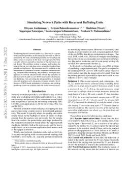 Simulating Network Paths with Recurrent Buffering Units
