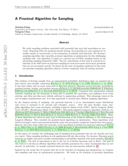 A Proximal Algorithm for Sampling